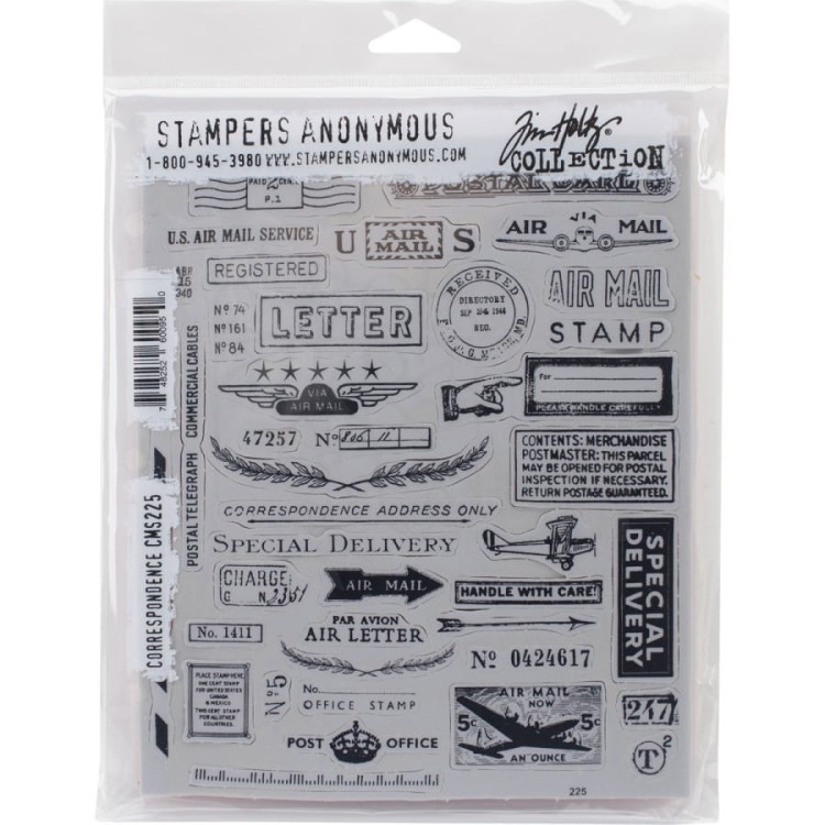 Stempel gumowy kauczukowy Correspondence CMS-LG225 Tim Holtz Stampers Anonymous