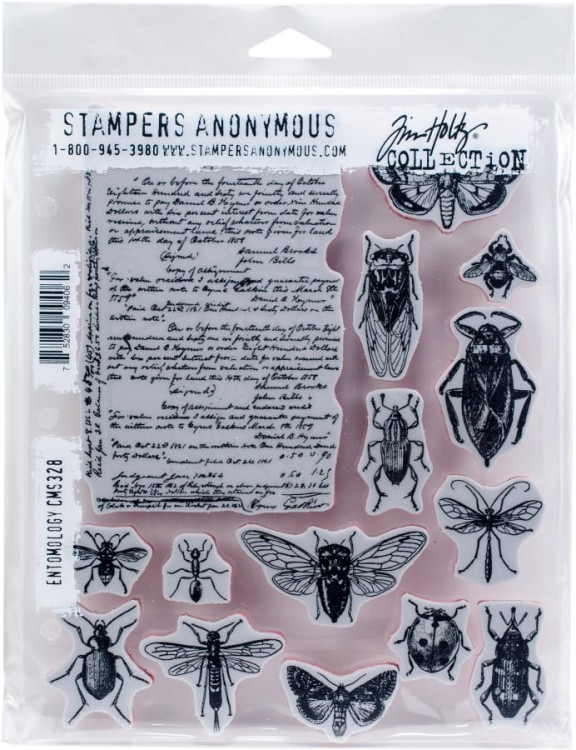Stempel gumowy kauczukowy Entomology CMS328 Tim Holtz Stampers Anonymous
