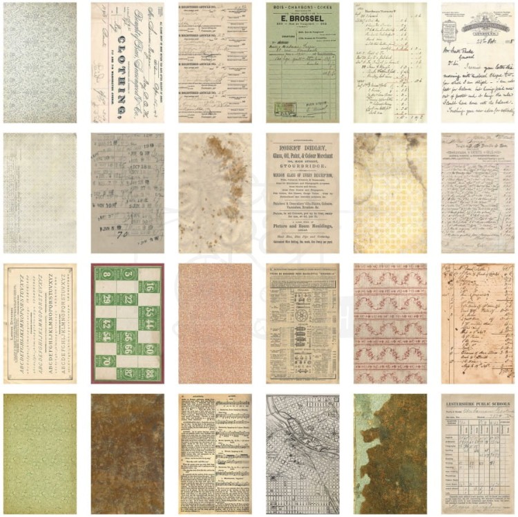 Ozdoby papierowe Idea-Ology Backdrops Double-Sided Cardstock Volume #1 24szt TH94117 Tim Holtz