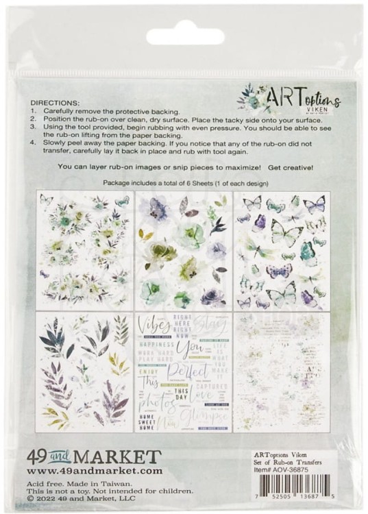 Rub-on transfer 15x20cm ARToptions Viken 6 arkuszy AOV36875 49 and Market