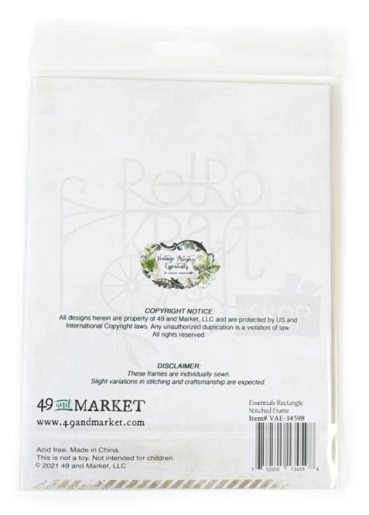 Ozdoby papierowe ramki i tagi z przeszyciami Vintage Artistry Essentials 6szt VAE34598 49 and Market