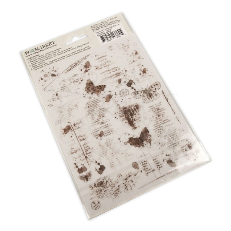 Rub-on transfer 15x20cm Essential Textblends Hickory 2 arkusze VBRUBONS 37605 49 and Market