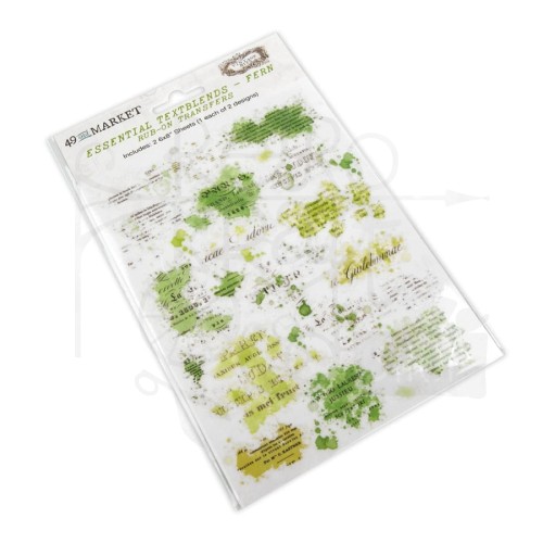 Rub-on transfer 15x20cm Essential Textblends Fern 2 arkusze VBRUBONS 37643 49 and Market