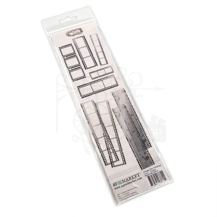 Ozdoba klisze Vintage Bits Essential Filmstrips Pewter 11 elementów VBSTRIPS 37711 49 and Market
