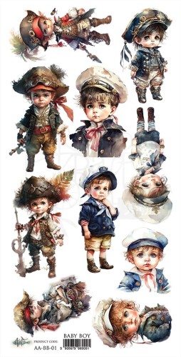 Papier 15x30 elementy do wycinania Baby Boy AA-BB-01 Alchemy of Art