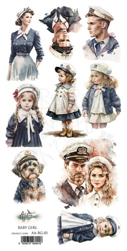 Papier 15x30 elementy do wycinania Baby Girl AA-BG-01 Alchemy of Art