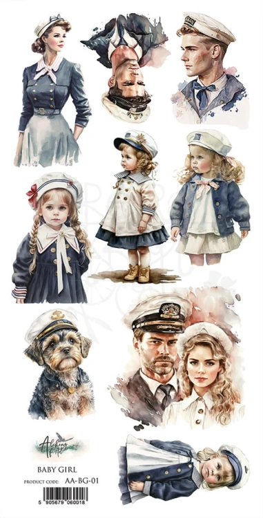 Papier 15x30 elementy do wycinania Baby Girl AA-BG-01 Alchemy of Art
