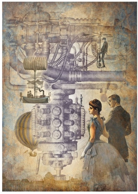 Papier ryżowy 24x33 Steampunk 3 LBD243.3 LaBlanche