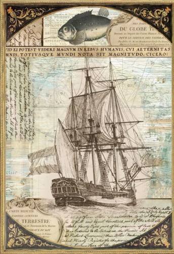 Papier do decoupage 23x34 Morski - Żaglowiec 3.1 LBD240.1 LaBlanche
