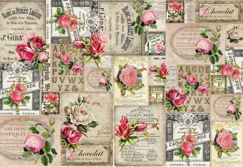 Papier do decoupage 34x49 French Labels 2 LBD215 LaBlanch