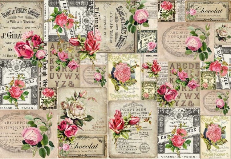 Papier do decoupage 34x49 French Labels 2 LBD215 LaBlanch