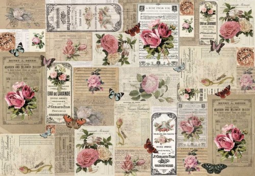 Papier do decoupage 34x49 French Labels 4 LBD216 LaBlanche