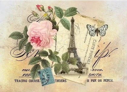Papier do decoupage 11x16 Róże retro 3.3 LBD179.3 LaBlanche