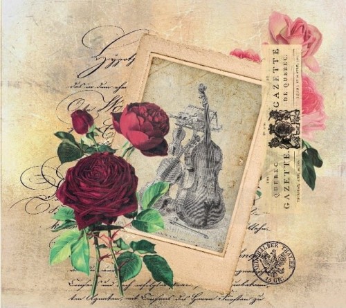 Papier do decoupage 22x25 Róże retro 3.2 LBD179.2 LaBlanche