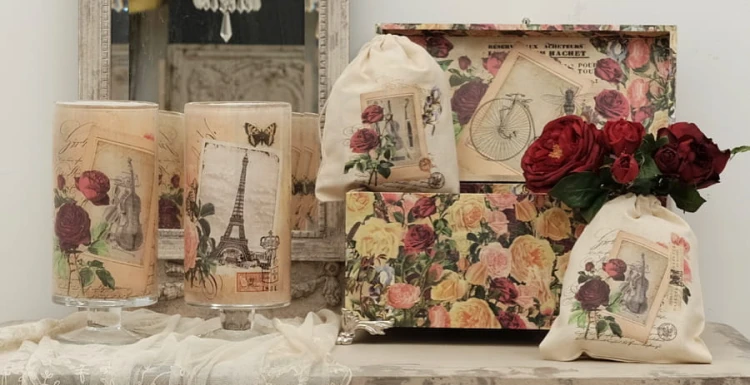 Papier do decoupage 22x25 Róże retro 3.2 LBD179.2 LaBlanche