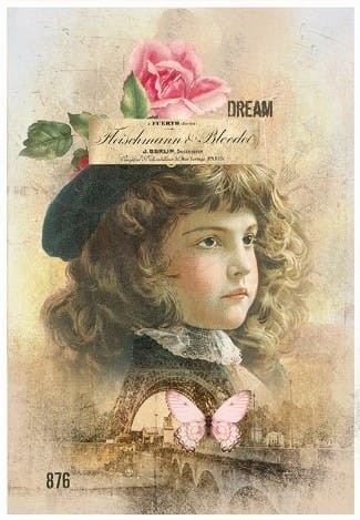 Papier do decoupage 17x25 Portret retro 1.3 LBD061.3 LaBlanche