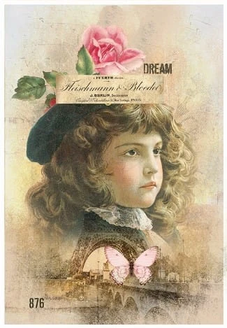 Papier do decoupage 17x25 Portret retro 1.3 LBD061.3 LaBlanche