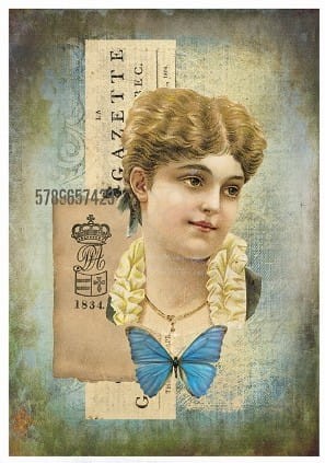 Papier do decoupage 17x22 Portret retro 1.2 LBD061.2 LaBlanche