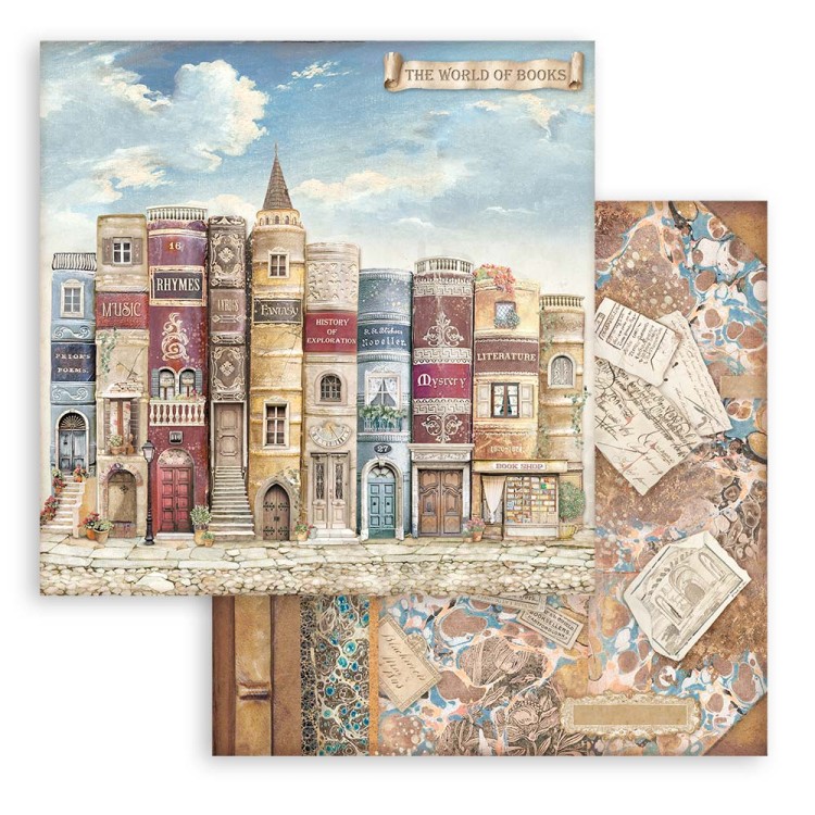 Zestaw papierów 20x20 Vintage Library SBBS80 Stamperia