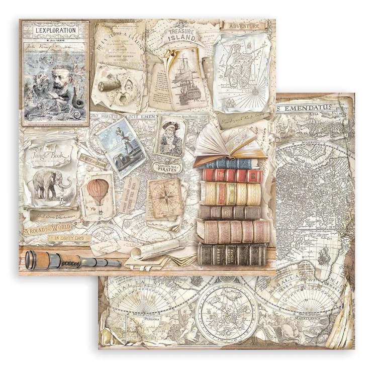 Zestaw papierów 20x20 Vintage Library SBBS80 Stamperia