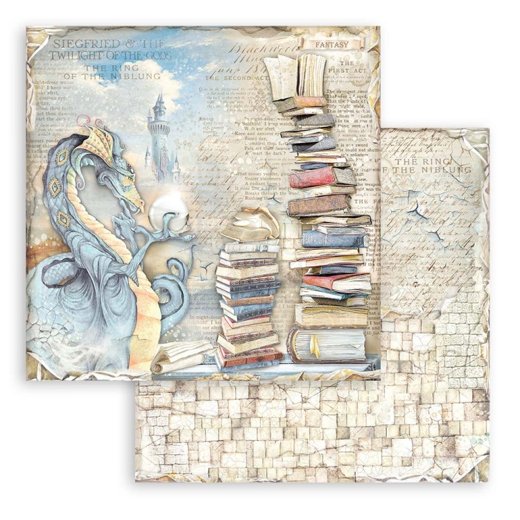 Zestaw papierów 20x20 Vintage Library SBBS80 Stamperia