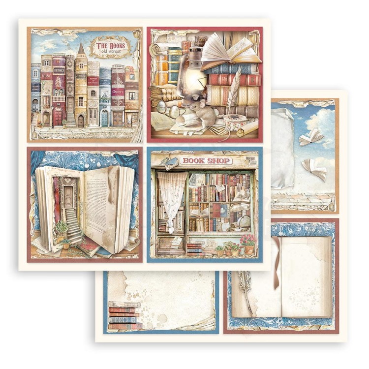 Zestaw papierów 20x20 Vintage Library SBBS80 Stamperia