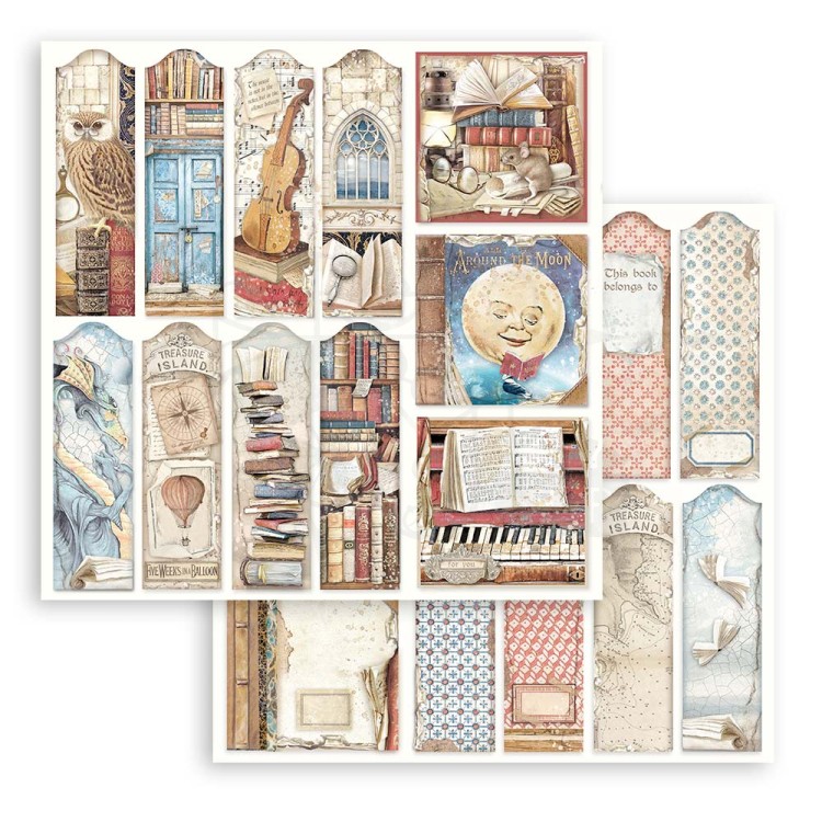 Zestaw papierów 20x20 Vintage Library SBBS80 Stamperia