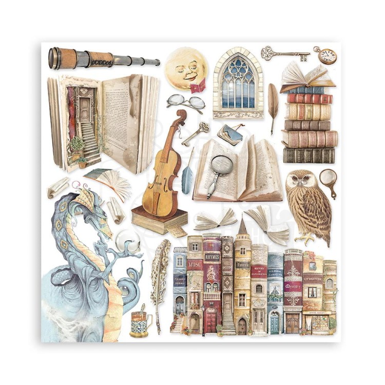Zestaw papierów 20x20 Vintage Library SBBS80 Stamperia