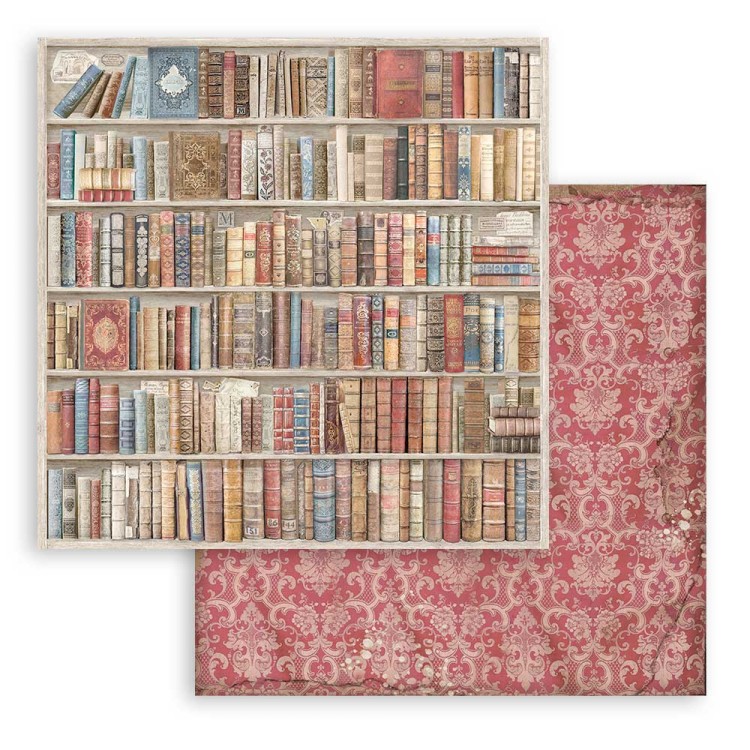 Zestaw papierów 20x20 Vintage Library Backgrounds Tła SBBS81 Stamperia