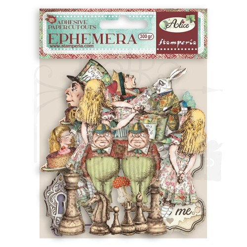 Ozdoby papierowe samoprzylepne Ephemera Alice DFLCT15 Stamperia