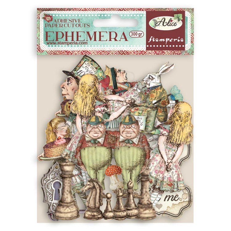 Ozdoby papierowe samoprzylepne Ephemera Alice DFLCT15 Stamperia