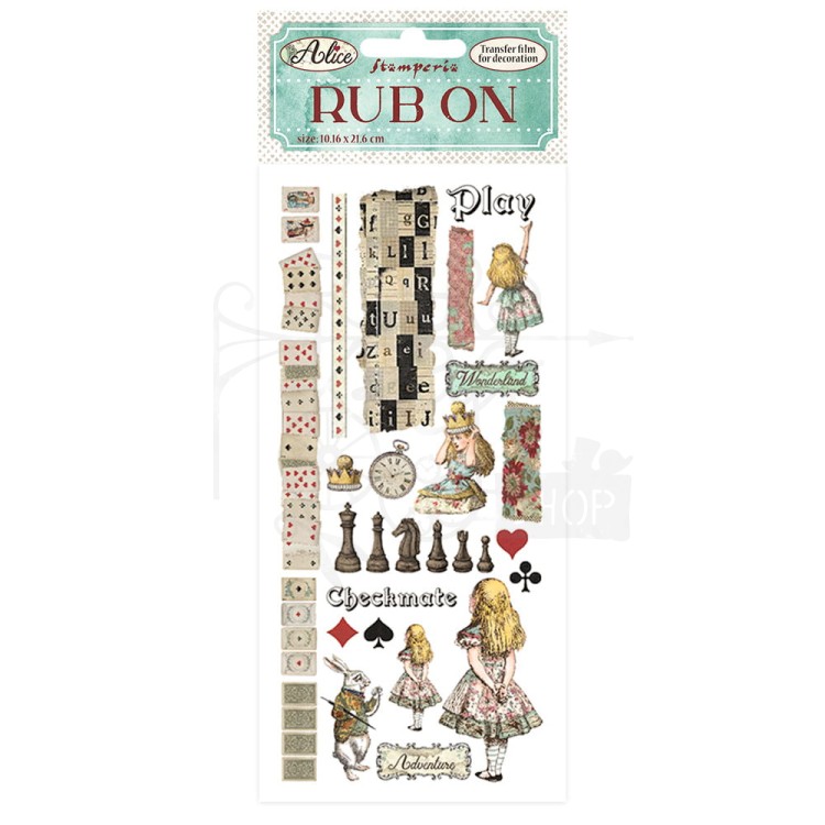 Rub-on transfer1 10x21.6cm Alice Through The Looking Glass DFLRB24 Stamperia