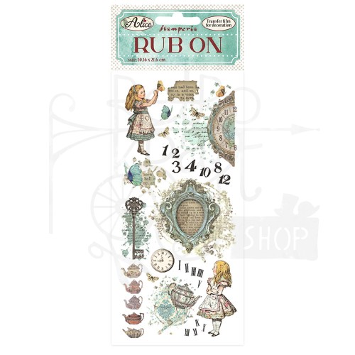 Rub-on transfer1 10x21.6cm Alice In Wonderland DFLRB23 Stamperia