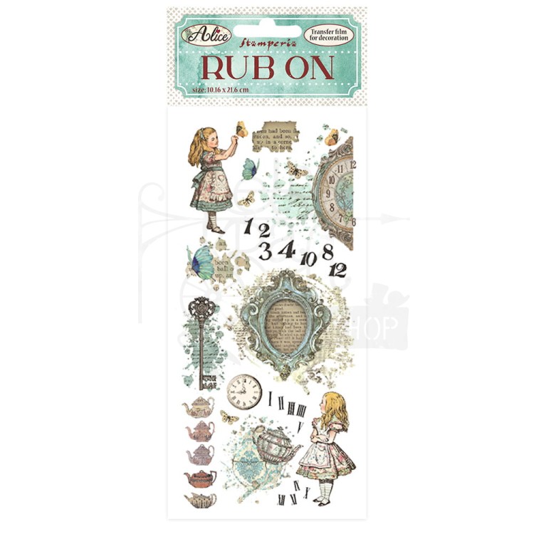 Rub-on transfer1 10x21.6cm Alice In Wonderland DFLRB23 Stamperia