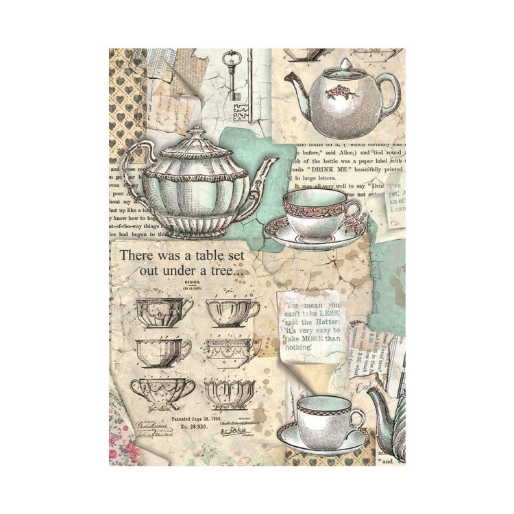 Papier ryżowy A6 Alice Forever - Background - zestaw 8szt DFSAK6003 Stamperia