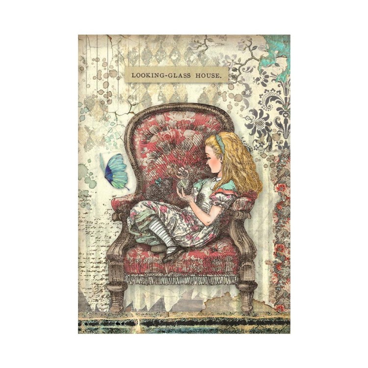 Papier ryżowy A6 Alice Forever - Background - zestaw 8szt DFSAK6003 Stamperia