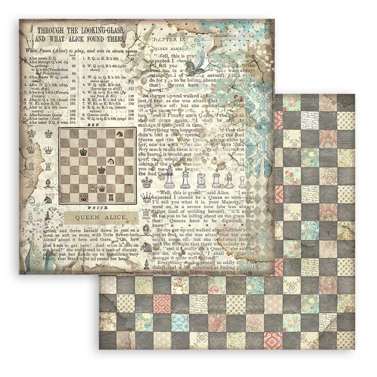 Zestaw papierów 20x20 Alice Background Selection SBBS46 Stamperia