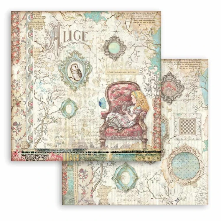 Zestaw papierów 20x20 Alice Through The Looking Glass SBBS42 Stamperia