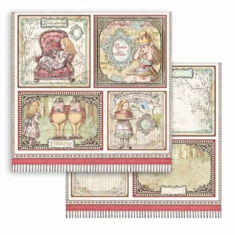 Zestaw papierów 20x20 Alice Through The Looking Glass SBBS42 Stamperia