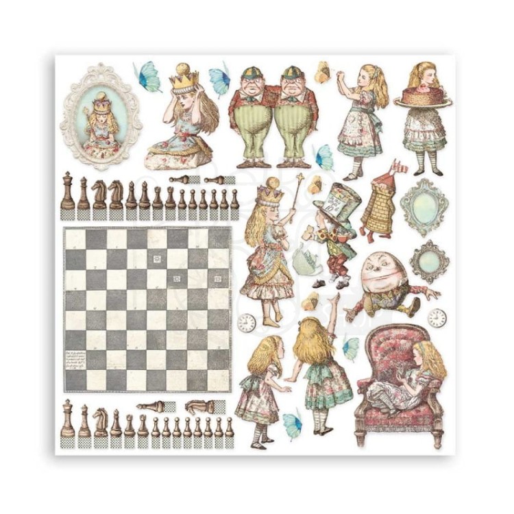 Zestaw papierów 20x20 Alice Through The Looking Glass SBBS42 Stamperia
