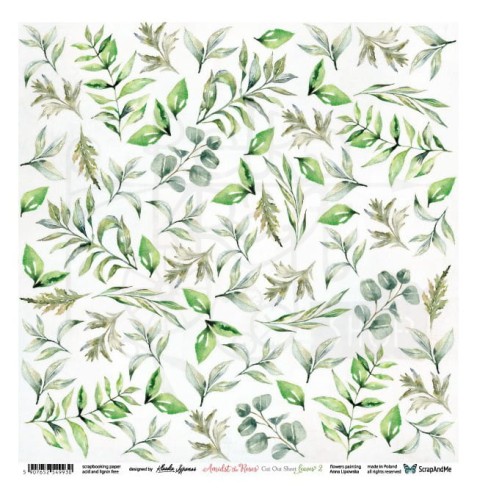 Papier 30x30 Amidts the Roses - Leaves 2 elementy do wycinania AtR-14 ScrapAndMe