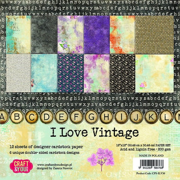 Zestaw papierów 30x30 I Love Vintage CPS-ILV30 Craft&amp;You Design