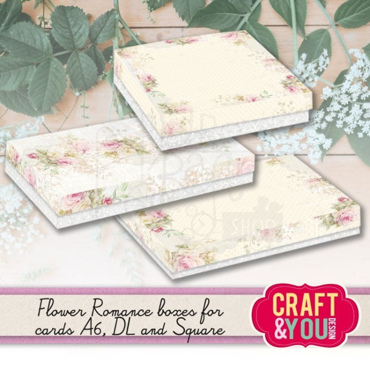 Pudełko pełne niskie A6 - Flower Romance CP-BOX-A6-FR Craft&amp;You Design
