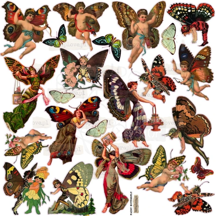 Naklejki do scrapbookingu i art journalingu Fairy Butterfly ScrapLove