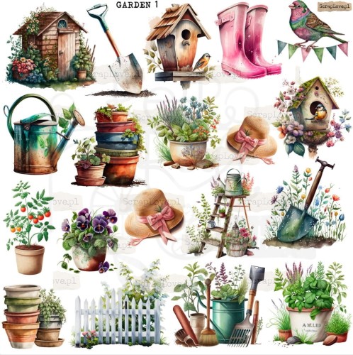 Naklejki do scrapbookingu i art journalingu Garden 1 ScrapLove