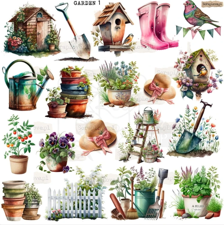 Naklejki do scrapbookingu i art journalingu Garden 1 ScrapLove