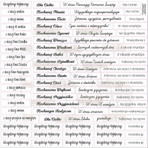 Naklejki do scrapbookingu i art journalingu Napisy na okazje 1 ScrapLove