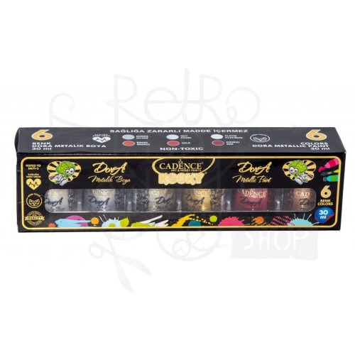 Zestaw farb Dora metalik 6x30ml Cadence