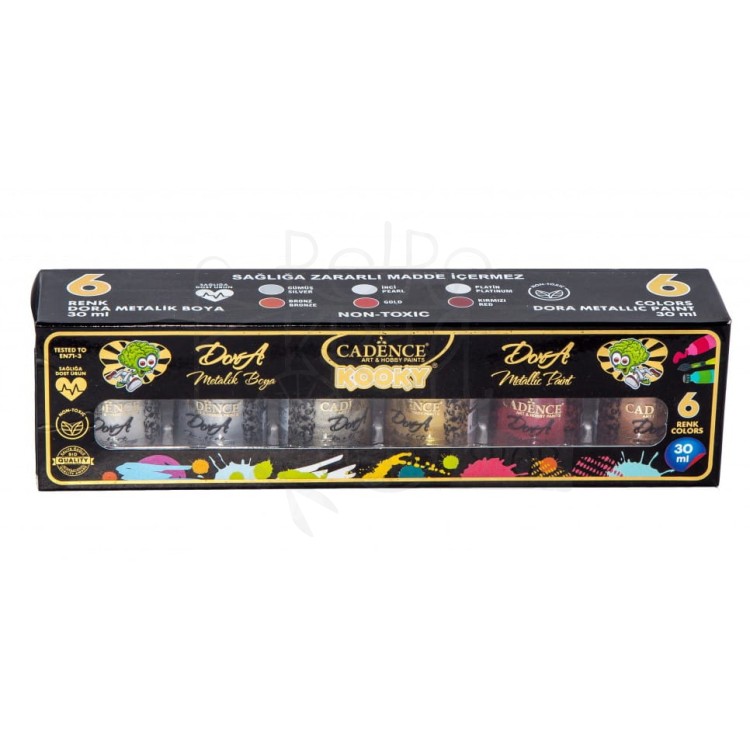 Zestaw farb Dora metalik 6x30ml Cadence