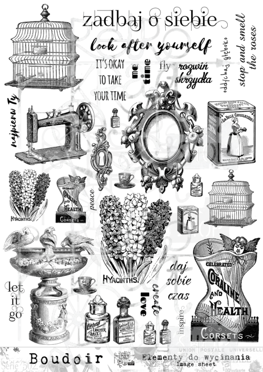 Elementy do wycinania Boudoir Retro Kraft
